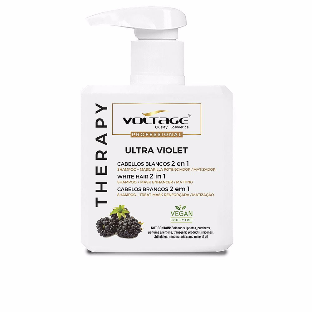 500 ml purple 2‑in‑1 shampoo mask bottle for neutralising yellow tones
